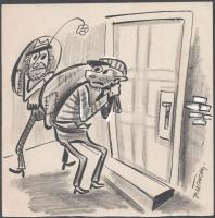 Ruszkay György (1924-1998): 3 db grafika, vegyes technika, papír, jelzett, 15×14,5 és 21,5×15 cm