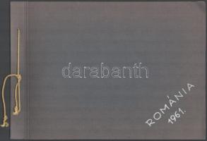 1961 Romániai utazás fotóalbuma, benne 52+6 db feket-fehér fotóval, 6x9 cm és 18x24 cm közötti méret...