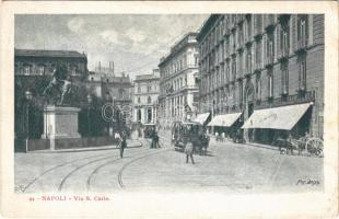 Napoli, Naples; Via S. Carlo / street, omnibus (EK)