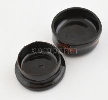 Festett fa ékszeres dobozka, újszerű állapotban, d: 4,5 cm