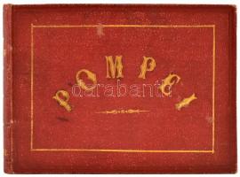 cca 1900-1910 Pompei helyszíneket ábrázoló album, benne 48 feliratozott fotóval. Aranyozott haránt-alakú egészvászon-kötésben, kopott borítóval, laza kötéssel, kb. 7x9 cm, album: 12x16,5 cm