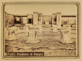 cca 1900-1910 Pompei helyszíneket ábrázoló album, benne 48 feliratozott fotóval. Aranyozott haránt-a...