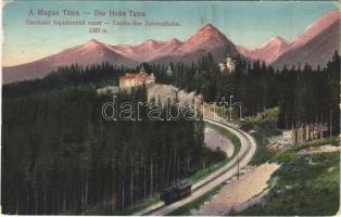 1917 Tátra, Magas-Tátra, Vysoké Tatry; Csorba-tó, Fogaskerekű vasút / cogwheel railway, train (Rb)