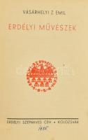 Vásárhelyi Z. Emil: Erdélyi művészek. Az Erdélyi Szépmives Céh 10 éves jubileumára kiadott díszkiadás. Illusztrált. Kolozsvár, Erdélyi Szépmives Céh, 1935. Festett bőrkötésben, sérült címlappal.