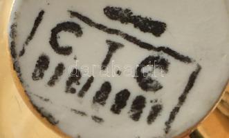 CTC baba porcelán teás készlet, kanna és cukortartó jelzett, tej kiöntő lepattanással