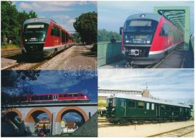 10 db MODERN motívum képeslap: magyar vasutak, motorvonatok / 10 modern motive postcards: Hungarian railway, motor trains