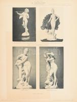 cca 1900 La Décoration folyóirat illusztrációi kb.70-80 db, sérült félvászon mappában, 25x33 cm, map...