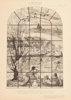 cca 1900 La Décoration folyóirat illusztrációi kb.70-80 db, sérült félvászon mappában, 25x33 cm, map...