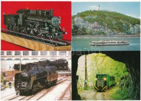 10 db MODERN motívum képeslap: magyar vasutak, elsőnapi bélyegzéssel / 10 modern motive postcards: Hungarian railway with first day cancellations
