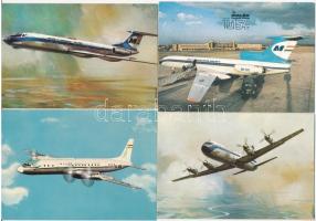 16 db MODERN motívum képeslap: repülőgépek, repülőterek / 16 modern motive postcards: aircrafts, airports