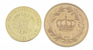 NSZK 1988. "I. Vilmos / A három császár éve 1888" aranyozott fém emlékérem (32mm) + DN &qu...