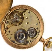 Duquesne réz tokos zsebóra, másodpercmutatóval, működik, kopásnyomokkal, d: 5 cm