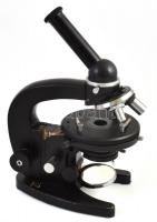 Szovjet monokuláris mikroszkóp, részletes leltári leírással, m: 29 cm