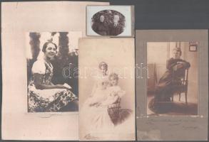 cca 1900-1933 össz 18 db fotó, fotólap és képeslap, többségében műtermi portré, többek közt 1 db Fan...