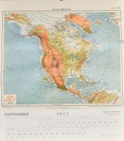 2013 világtérképekkel illusztrált fali naptár 48x43 cm
