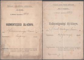 1879-1909 5 db hadmentességi díj könyvecske