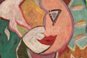 Kádár Béla jelzéssel: Bohóc. Olaj, vászon. Sérülésekkel. 53x36 cm