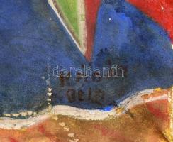 Kádár Béla jelzéssel: Bohóc. Olaj, vászon. Sérülésekkel. 53x36 cm