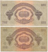 1944. 100P " A Vöröshadsereg Parancsnoksága" (2x) eltérő színárnyalat és sorszám típus T:I...