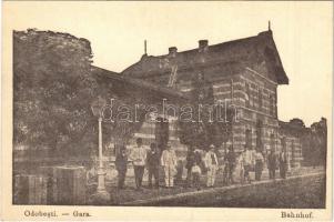 Odobesti, Odobest; Bahnhof / Gara / vasútállomás / railway station, railwaymen, bicycle