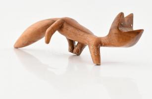 Fa róka figura, apró hibákkal, h: 20,5 cm