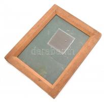 Régi műtermi fényképezőgép fa váza több részből réz szerelékekkel XIX. sz. második fele. 32x29 cm ho...