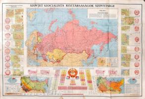 1951 A Szovjet Szocialista Köztársaságok Szövetsége térkép, sérült, 108×158 cm