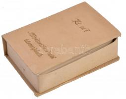 1960 Ki ez? Művészettörténeti társasjáték, II. kiadás, komplett, 100 db kártyával, leírással, eredeti dobozában, 13,5x9x4 cm
