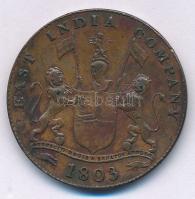 Brit-India / Kelet-Indiai Társaság 1803. 20c Cu T:2-  British India / East India Company 1803. 20 Cash Cu C:VF Krause KM#321