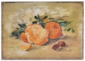 Margit 1915 jelzéssel: Csendélet. Olaj, üveg, 27×39,5, cm