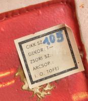 Tófej retró váza, hólyagos mázas kerámia, hibátlan, m:31,5 cm