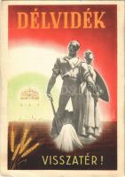 1941 Délvidék visszatér! / Hungarian irredenta propaganda s: Németh N. + ÚJVIDÉK VISSZATÉRT SO. Stpl (EK)