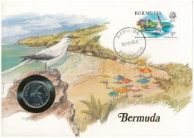Bermuda 1985. 25c felbélyegzett borítékban, bélyegzéssel, német nyelvű leírással T:1  Bermuda 1985. 25 Cents in envelope with stamp and cancellation, with German description C:UNC