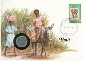 Haiti 1975. 10c felbélyegzett borítékban, bélyegzéssel, német nyelvű leírással T:1  Haiti 1975. 10 Centimes in envelope with stamp and cancellation, with German description C:UNC