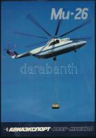 cca 1980-1990 Mi-26, szovjet katonai célú személy- és teherszállító helikopter, orosz nyelvű prospektusa, 1 sztl. lev.