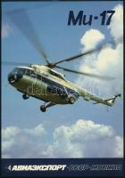 cca 1970-1980 Mi-17, szovjet katonai célú személy- és teherszállító helikopter, orosz nyelvű prospektusa, 1 sztl. lev.
