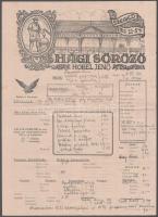 1948 A szegedi Hobel Jenő Hági Sörőzőjének ital- és étel fejléces menülapja, hajtott, 35x25 cm