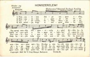 Honszerelem! Illykovics Viktorné Szekszi Amália verse és zenéje. T. Uray Margit / Hungarian military music sheet