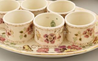 Zsolnay pillangó mintás 6 személyes exkluzív étkészlet sok ritka extrával hat személyre: szalvétagyű...