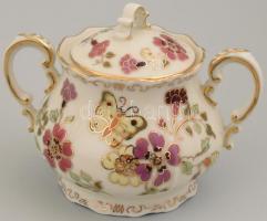 Zsolnay pillangó mintás 12 személyes mokkás készlet. Kézzel festett, jelzett, hibátlan. eredeti dobo...