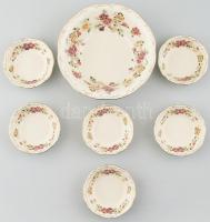 Zsolnay pillangó mintás 6 személyes kompótos készlet. Kézzel festett, jelzett, hibátlan. eredeti dob...