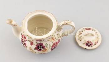 Zsolnay pillangó mintás teás kiöntő. Kézzel festett, jelzett, hibátlan