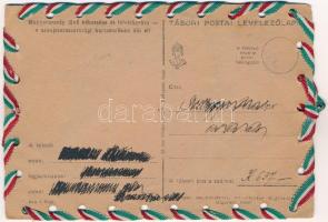 1943 Tábori Postai Levelezőlap. Magyarország jövő békessége és felvirágzása a szovjetoroszországi ha...