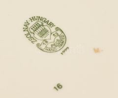 Zsolnay pillangó mintás 5 db kis tányér. Kézzel festett, jelzett, hibátlan. d:15,5 cm