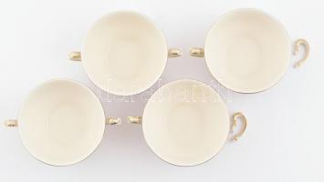 Zsolnay pillangó mintás 4 db füles leveses tányér. Kézzel festett, jelzett, kettő darabnak a füle le...