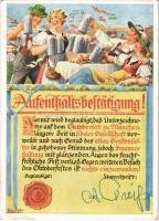 1949 Aufenthaltsbestätigung! Oktoberfest München. Münchener Boldkunstverlag August Lengauer Nr. 12. / Beer festival + So. Stpl s: Anslinger (EK)