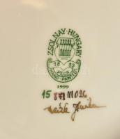 Zsolnay pillangó mintás nagy váza. Kézzel festett, jelzett, hibátlan. 35  cm