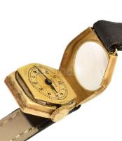 Lanco női karóra, XX. sz. első fele, 14K arany (Au) art deco tokkal és számlappal, jelzett számlappa...