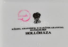 Hollóházi Szász Endre által tervezett dekorral díszített porcelán dobozka. Matricás, jelzett, hibátl...