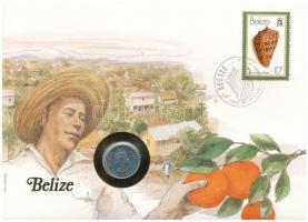 Belize 1980. 5c felbélyegzett borítékban, bélyegzéssel, német nyelvű leírással T:1  Belize 1980. 5 Cents in envelope with stamp and cancellation, with German description C:UNC